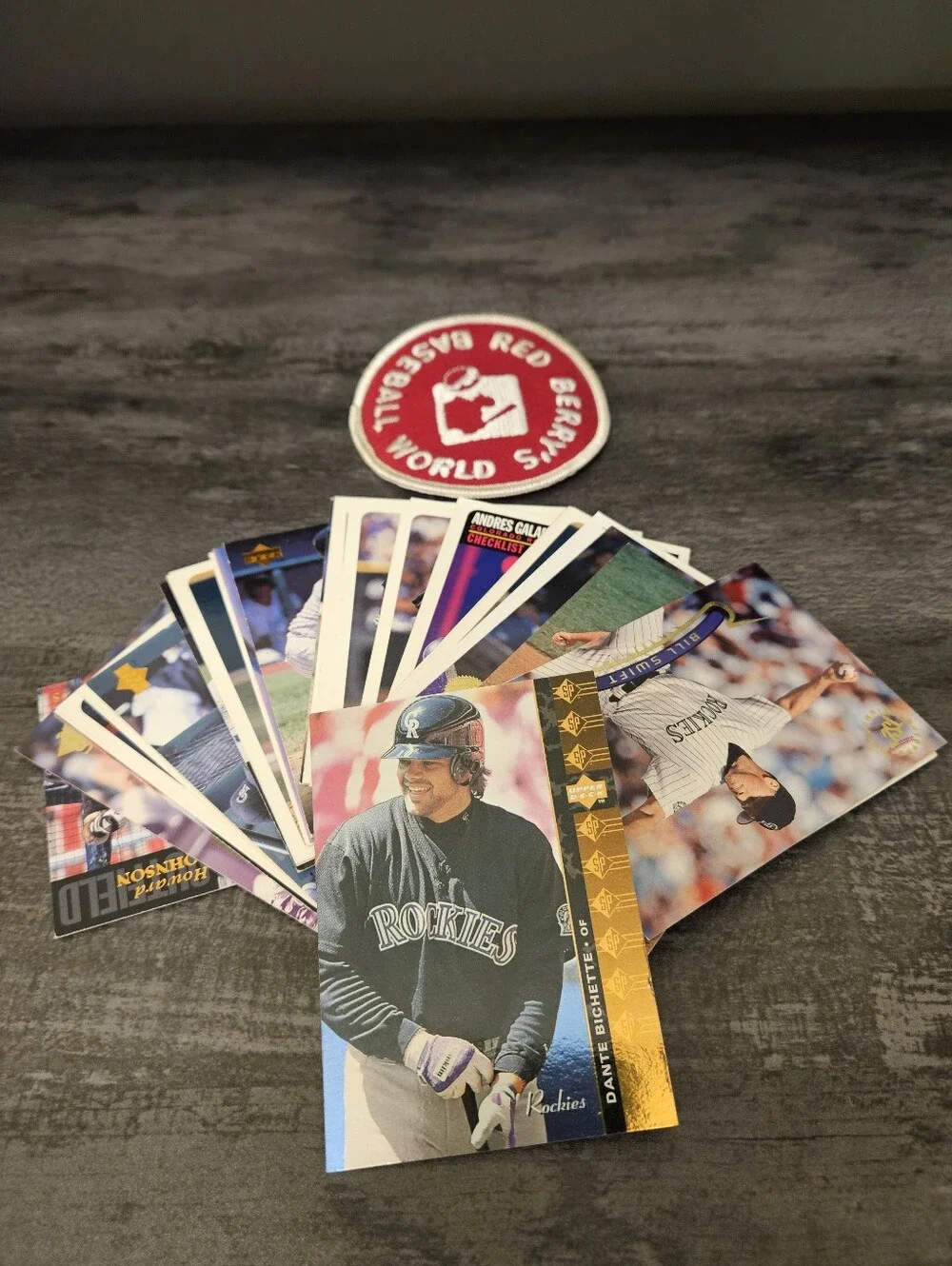 Colorado Rockies Vintage 90s Baseball Card Lot & Patch